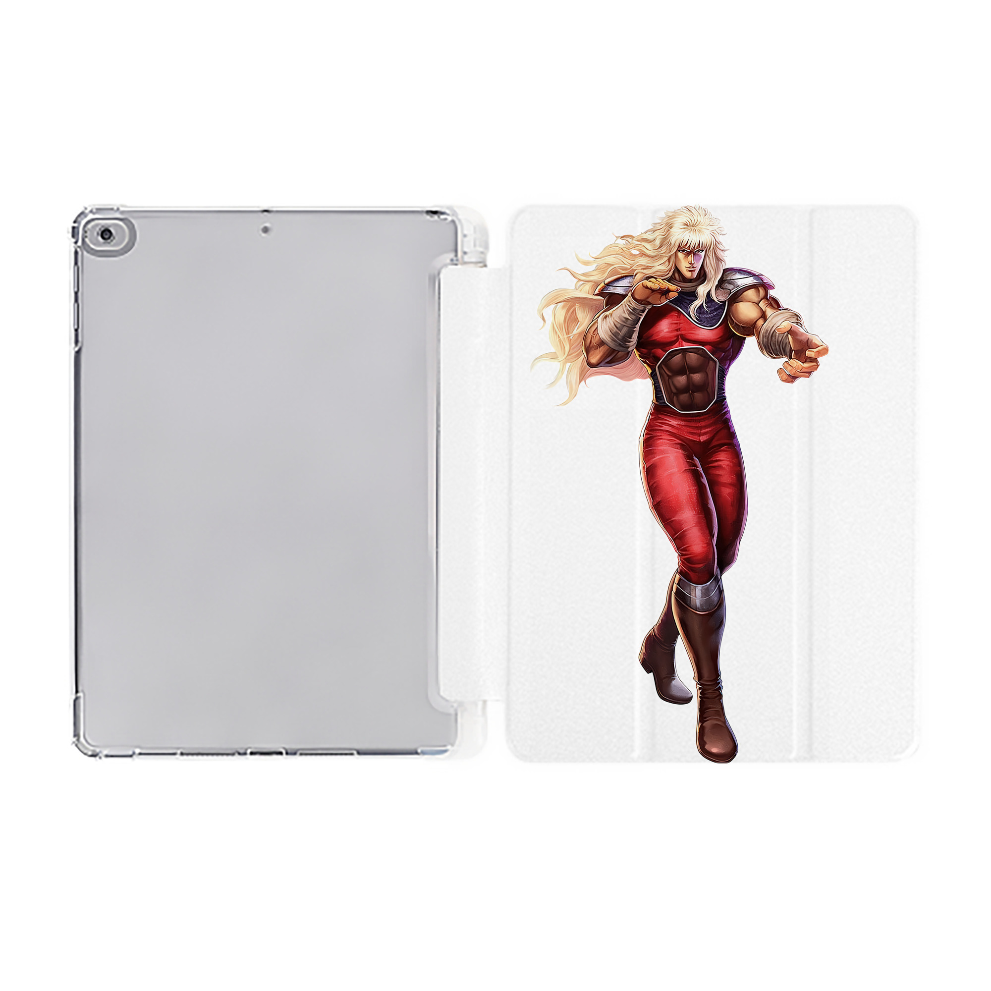 （画像用） 北斗の拳 Fist of the North Star IPad ケース ペン収納付き 三つ折りスタンド PUレザー×シリコン 対応機種9.5/10.5/10.9インチ